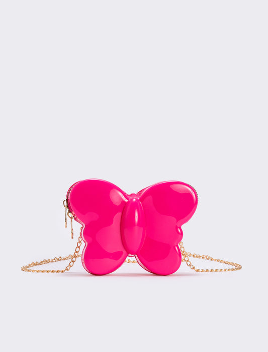 Borsetta farfallina glitter per bambina - Rosa
