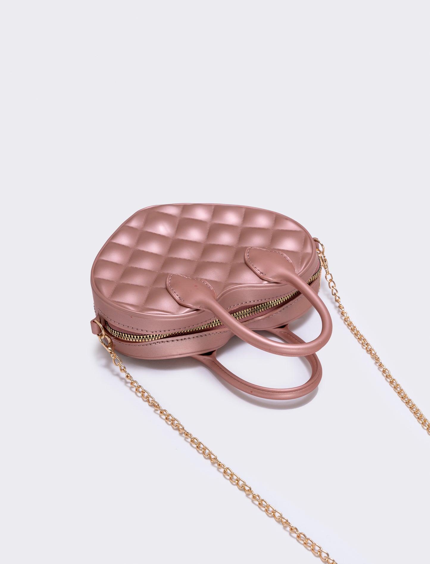 Borsetta bambina cuore trapuntato rosa - Rosa