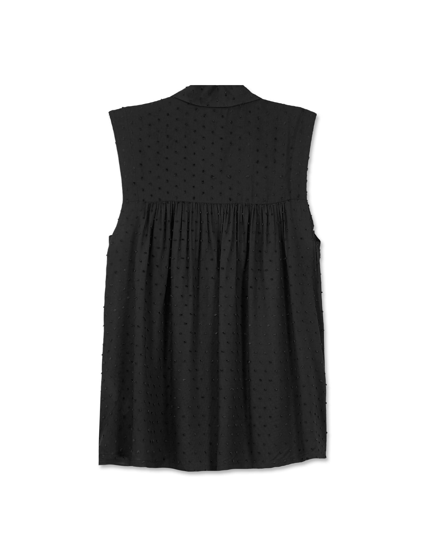 Lightweight Viscose Sleeveless Shirt with Shoulder Inserts - Various Colors - Black