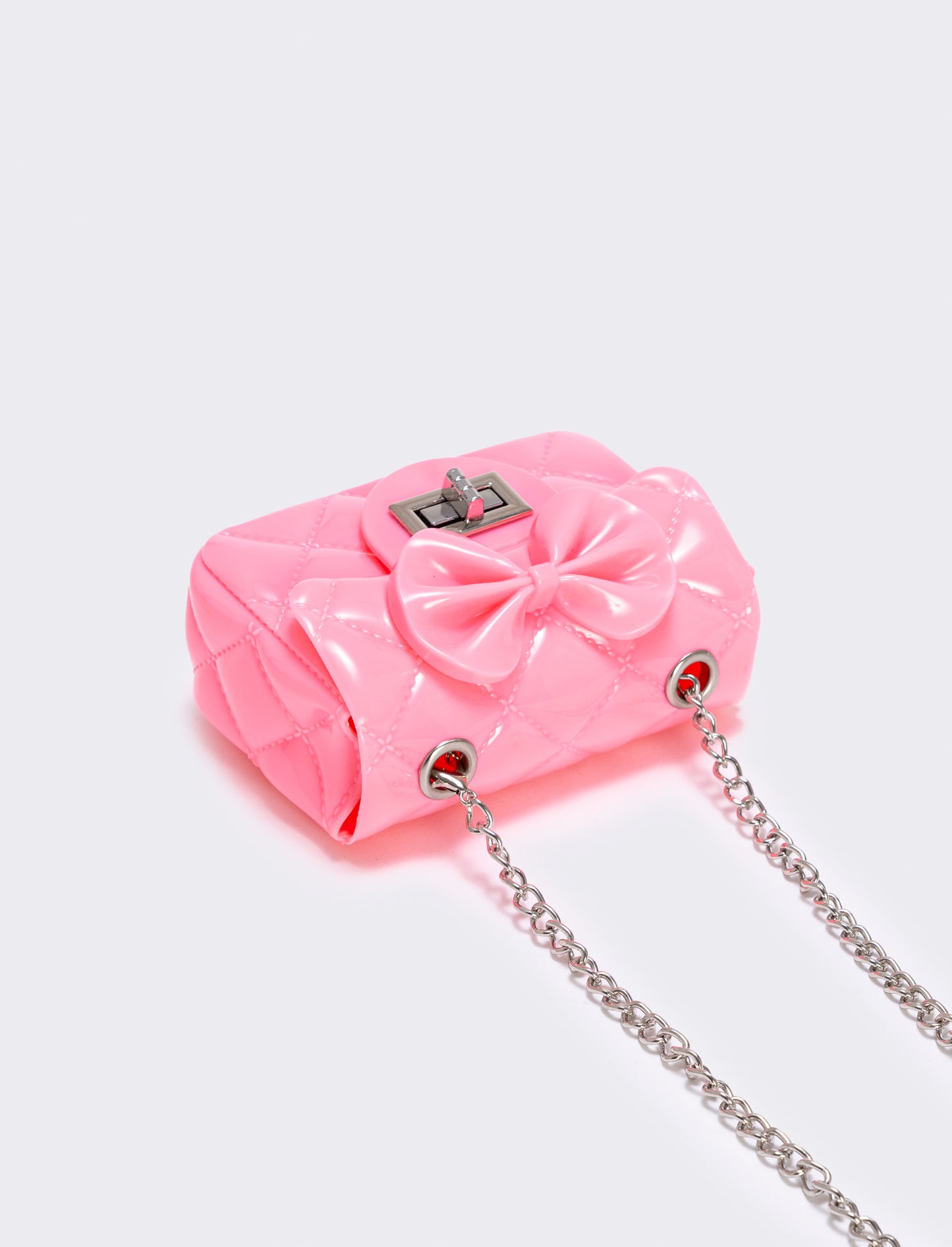Borsetta bambina trapuntata con fiocco - Rosa