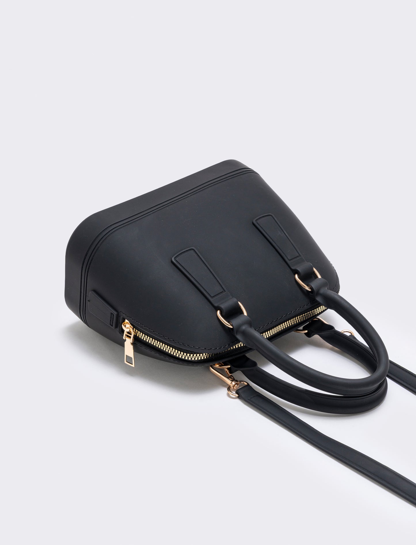 Bauletto donna soft touch con tracolla - Nero