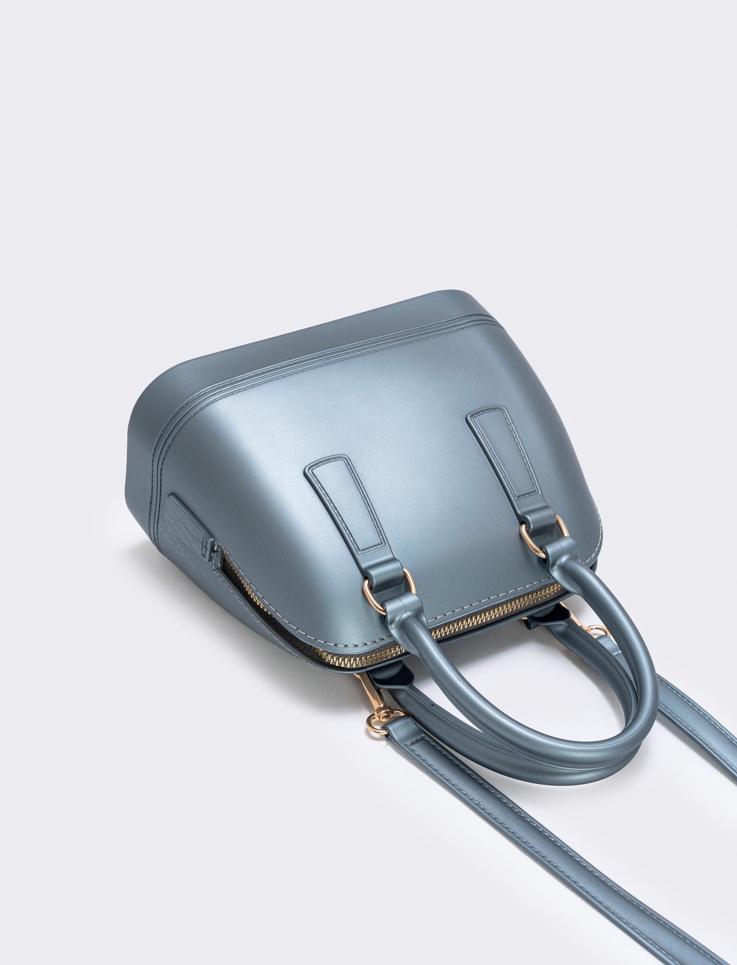 Bauletto donna soft touch con tracolla - Grigio
