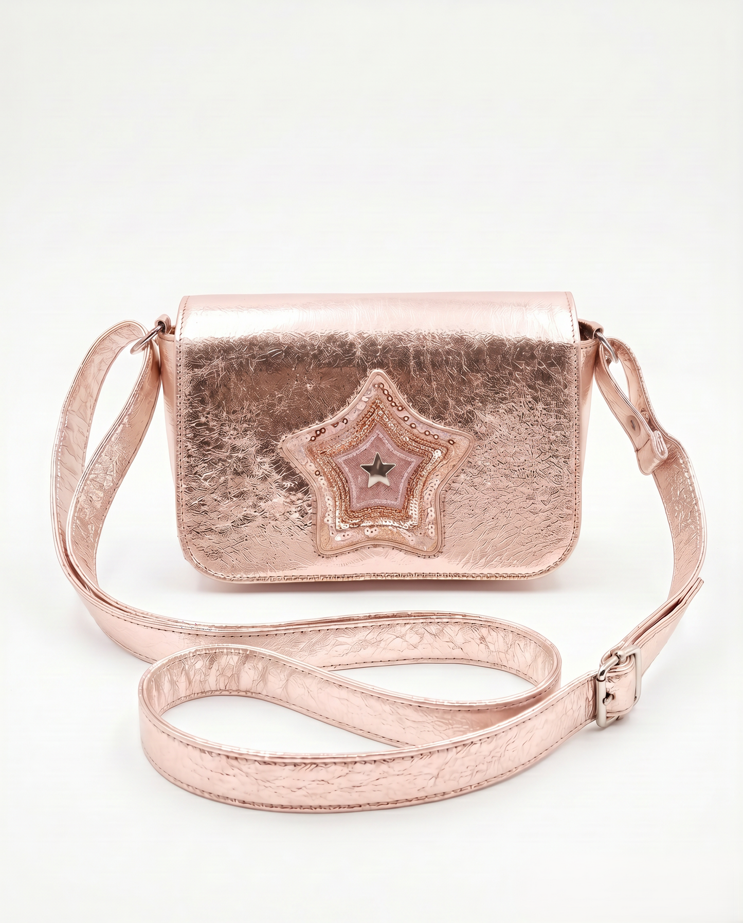 Metallic Glitter Star Handbag - Pink