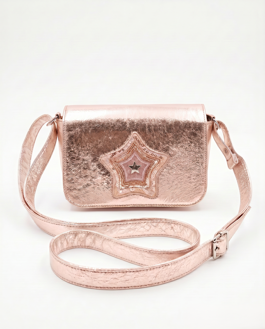 Borsetta con stella glitter metallizzata - Rosa