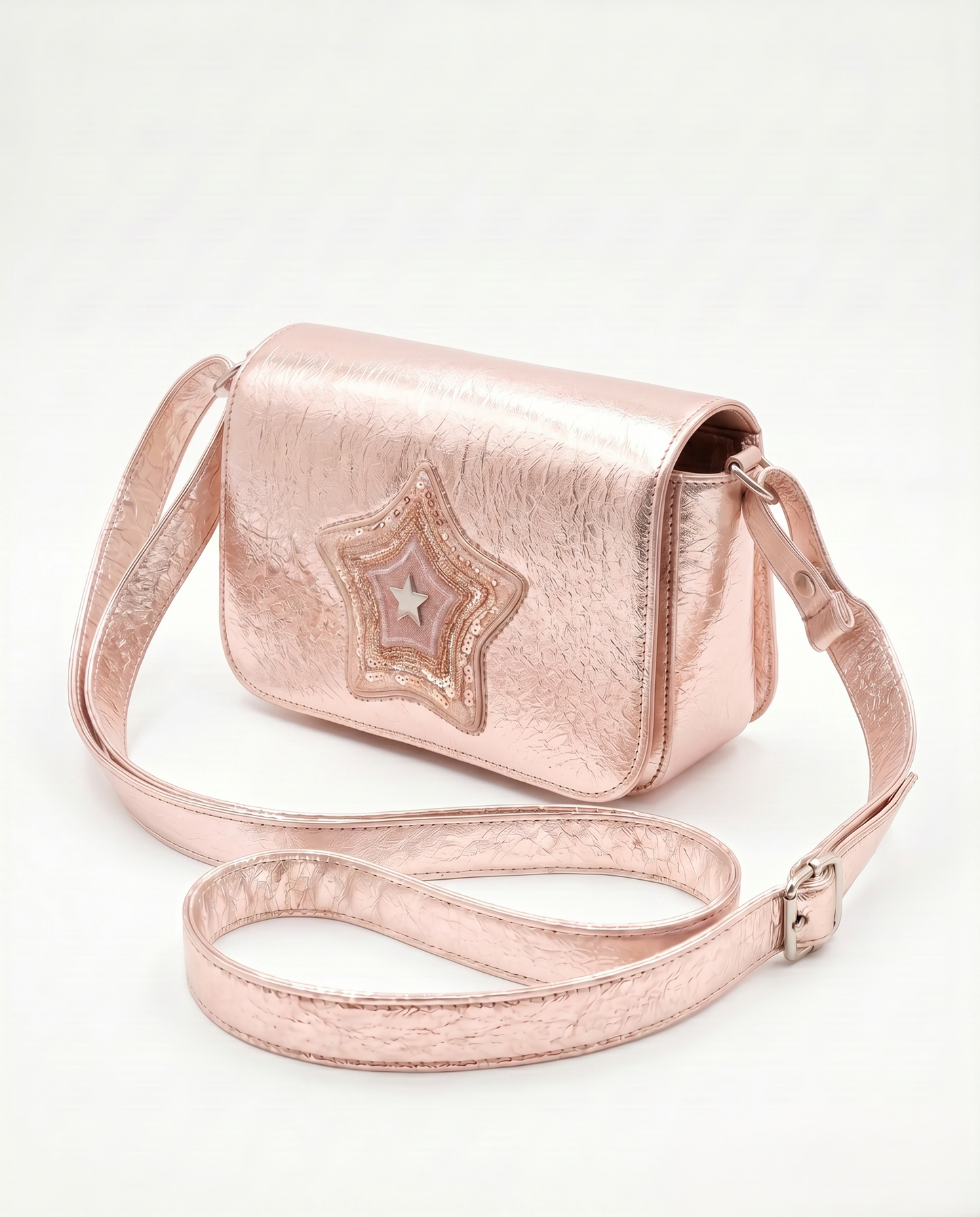 Metallic Glitter Star Handbag - Pink