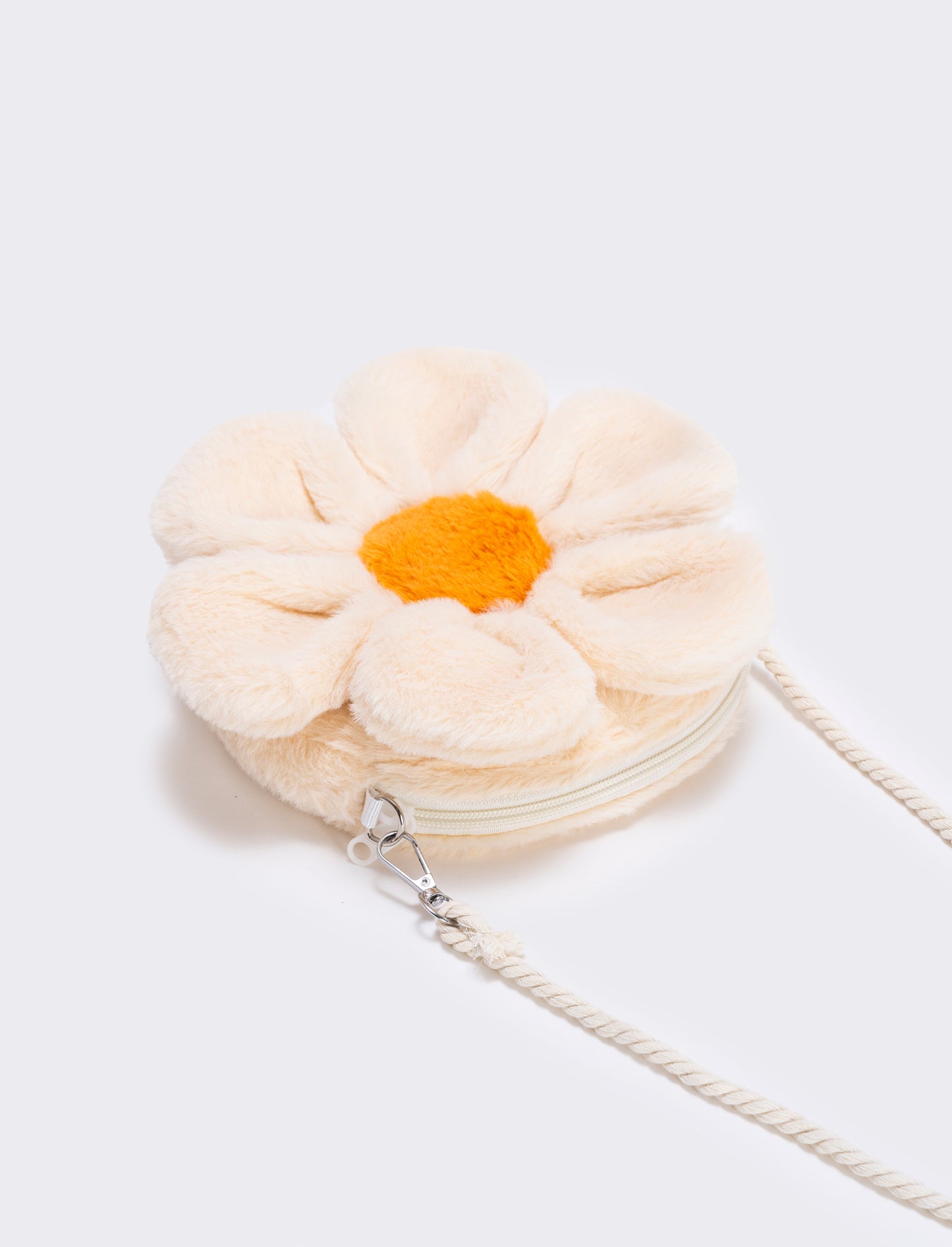 Borsetta margherita in pelliccia finta con tracolla - Beige