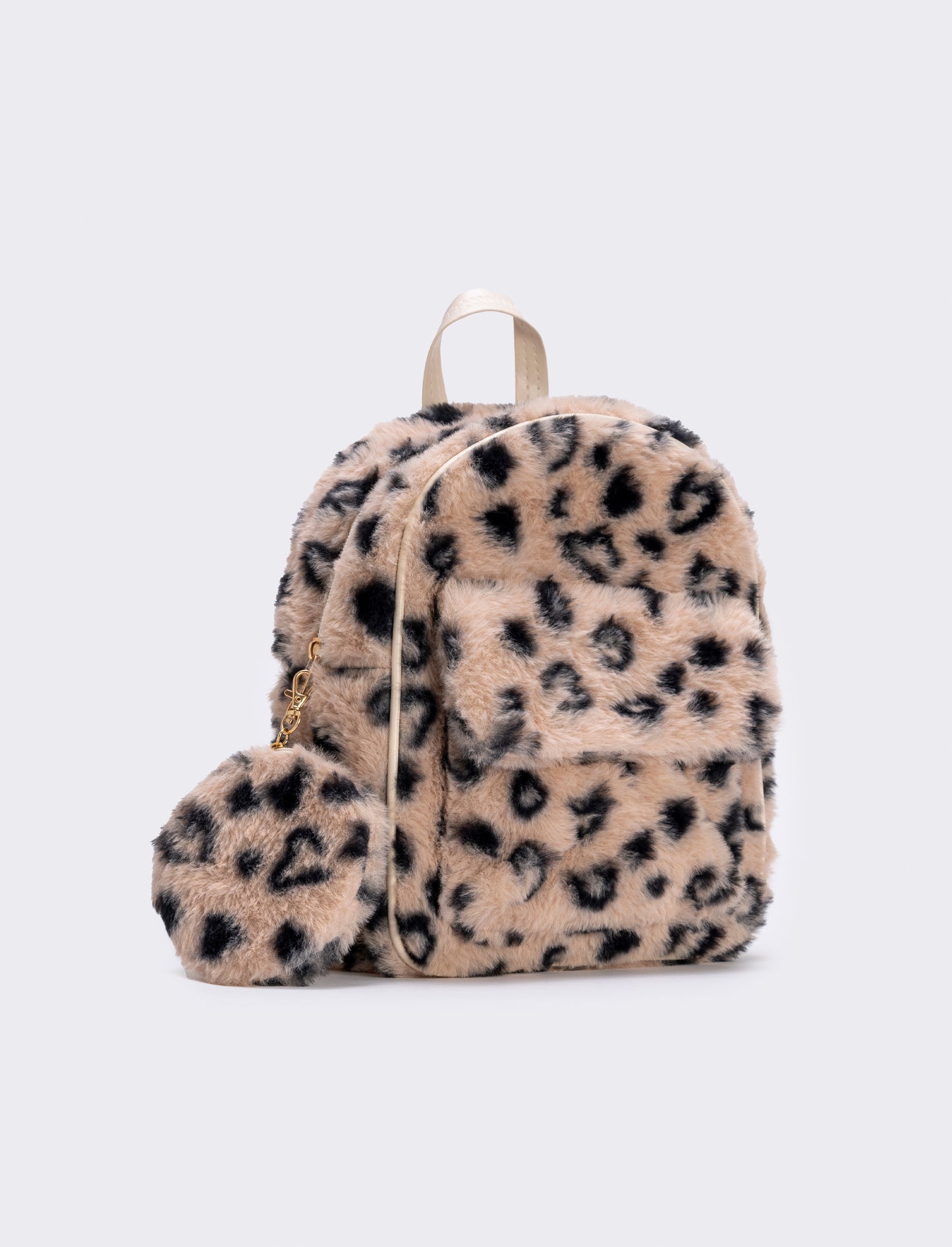 Zainetto leopardato in finta pelliccia - Beige
