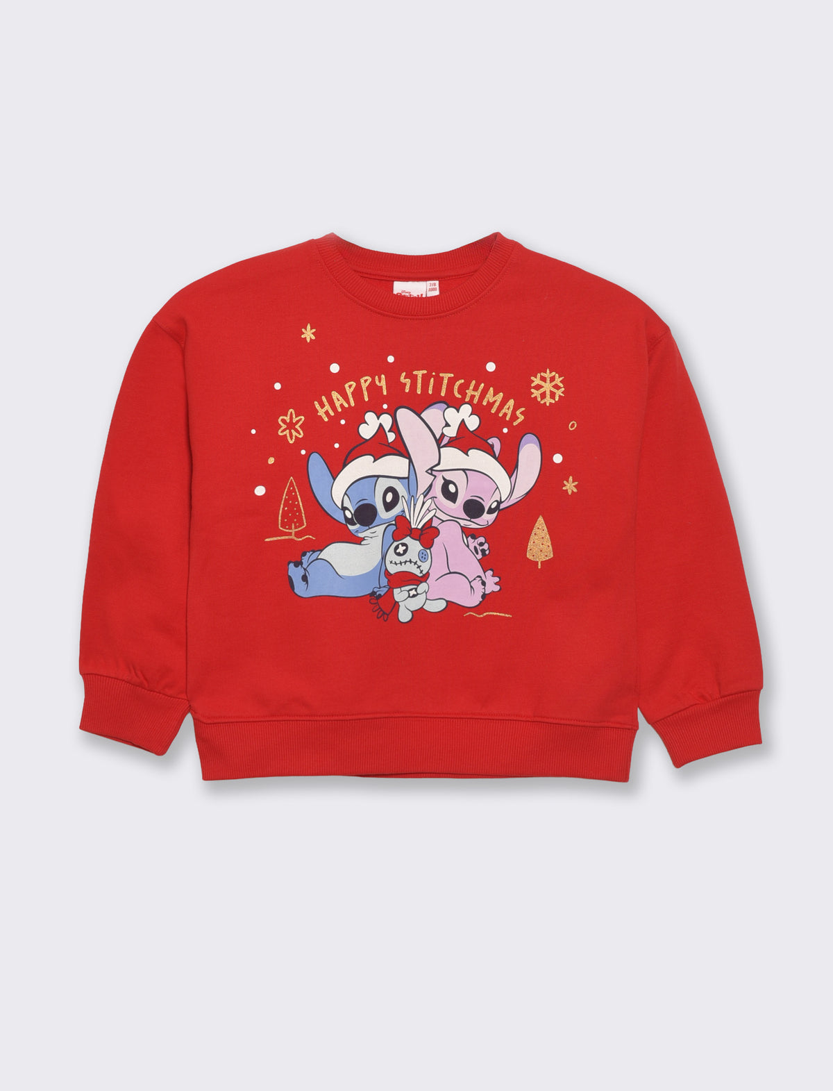 Felpa natalizia Disney Stitch e Angel - Rosso