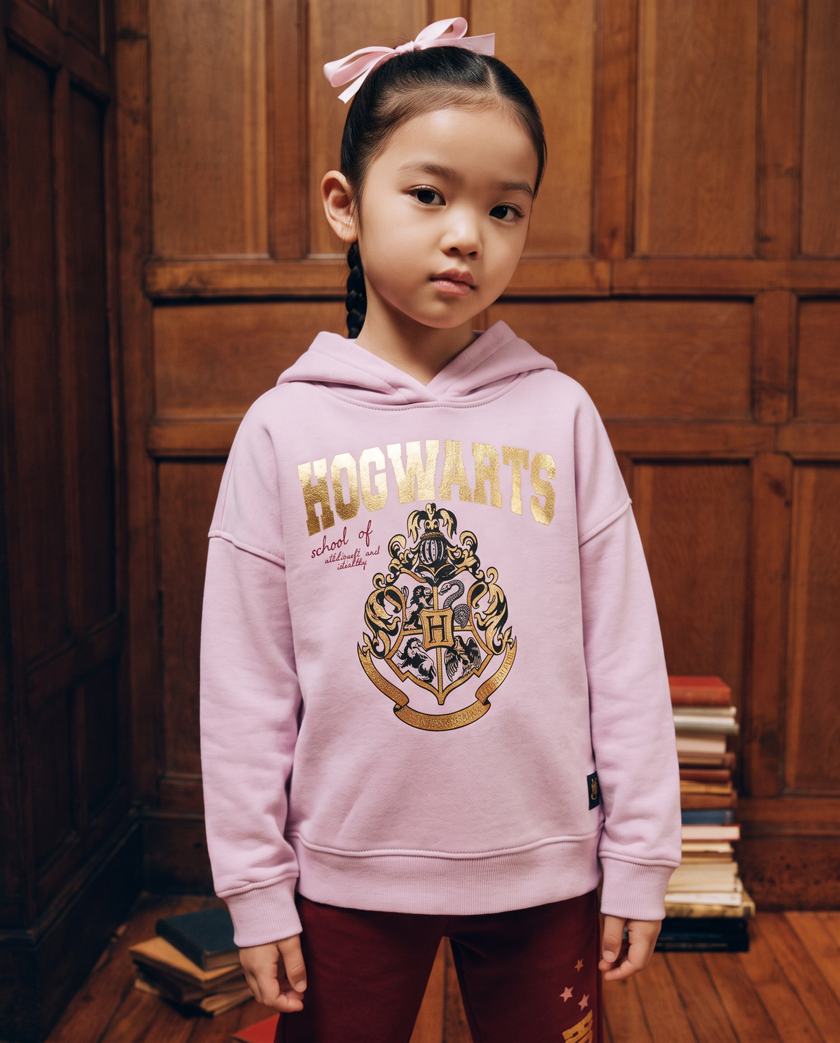 Felpa con cappuccio Harry Potter Hermione - Rosa polvere