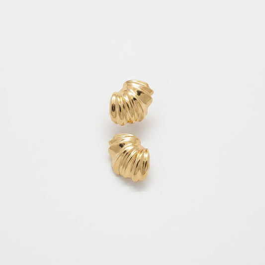 Structured Earrings for the Lobe - Gold