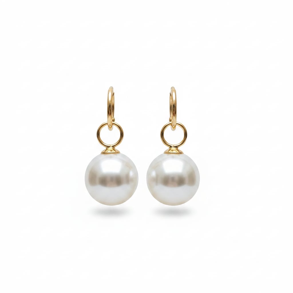 Elegant Pearl Drop Earrings - Gold