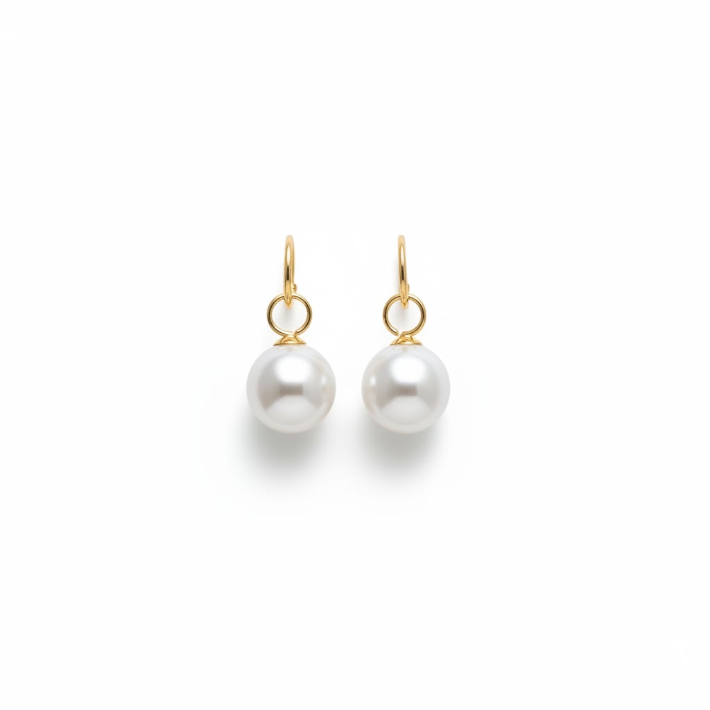 Elegant Pearl Drop Earrings - Gold