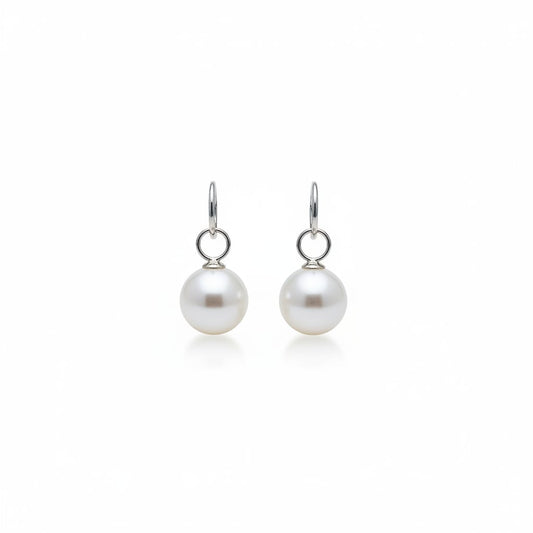 Elegant Pearl Drop Earrings - Silver