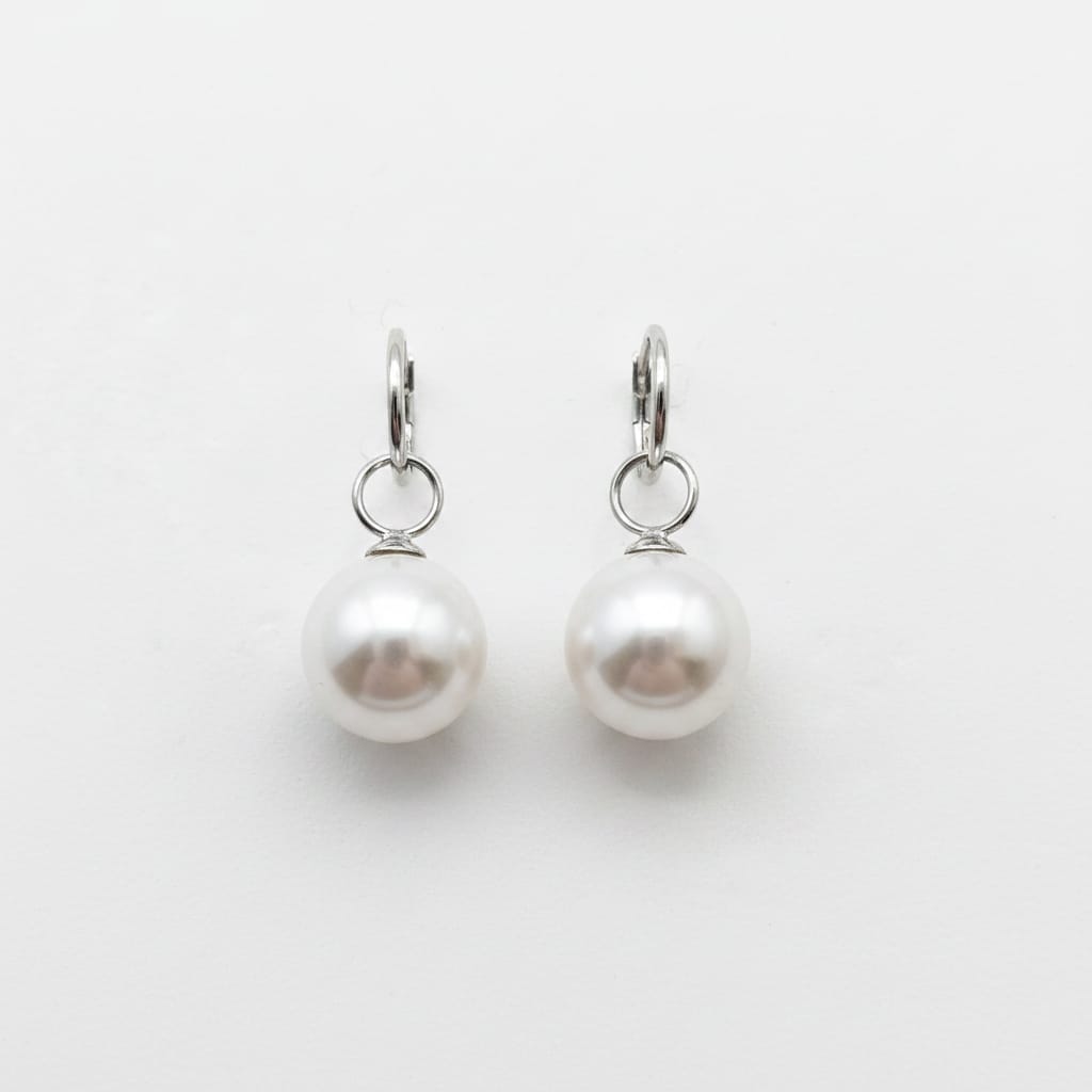 Elegant Pearl Drop Earrings - Silver