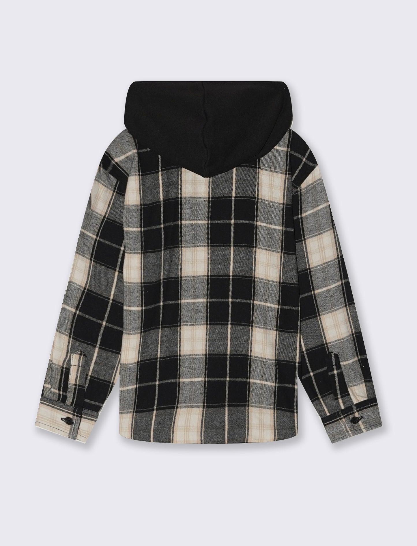 Camicia flanella quadri con cappuccio staccabile - Fantasia