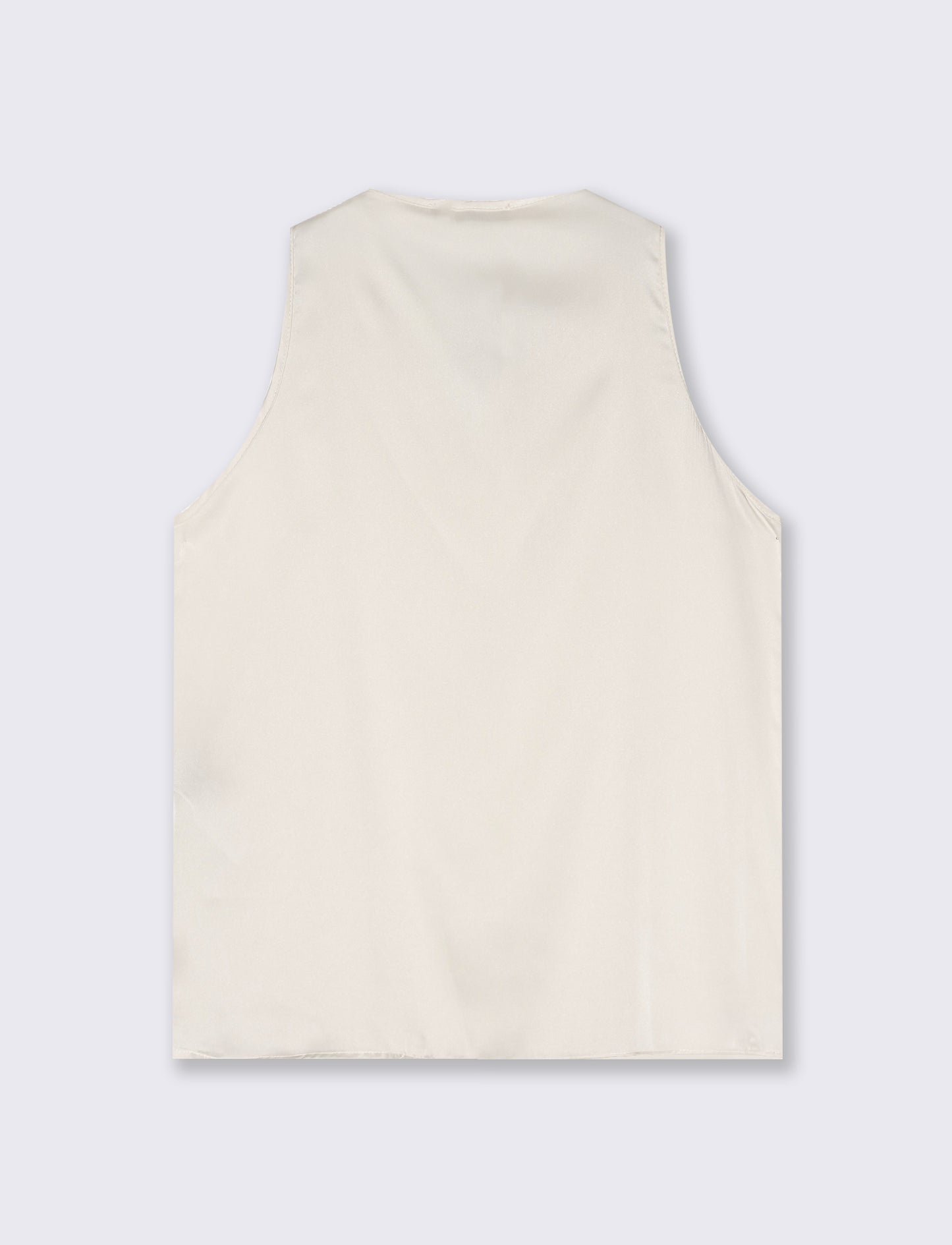 Top Scollo a V in Tessuto Leggero - Bianco panna