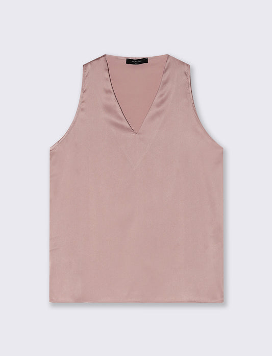 Top Scollo a V in Tessuto Leggero - Rosa