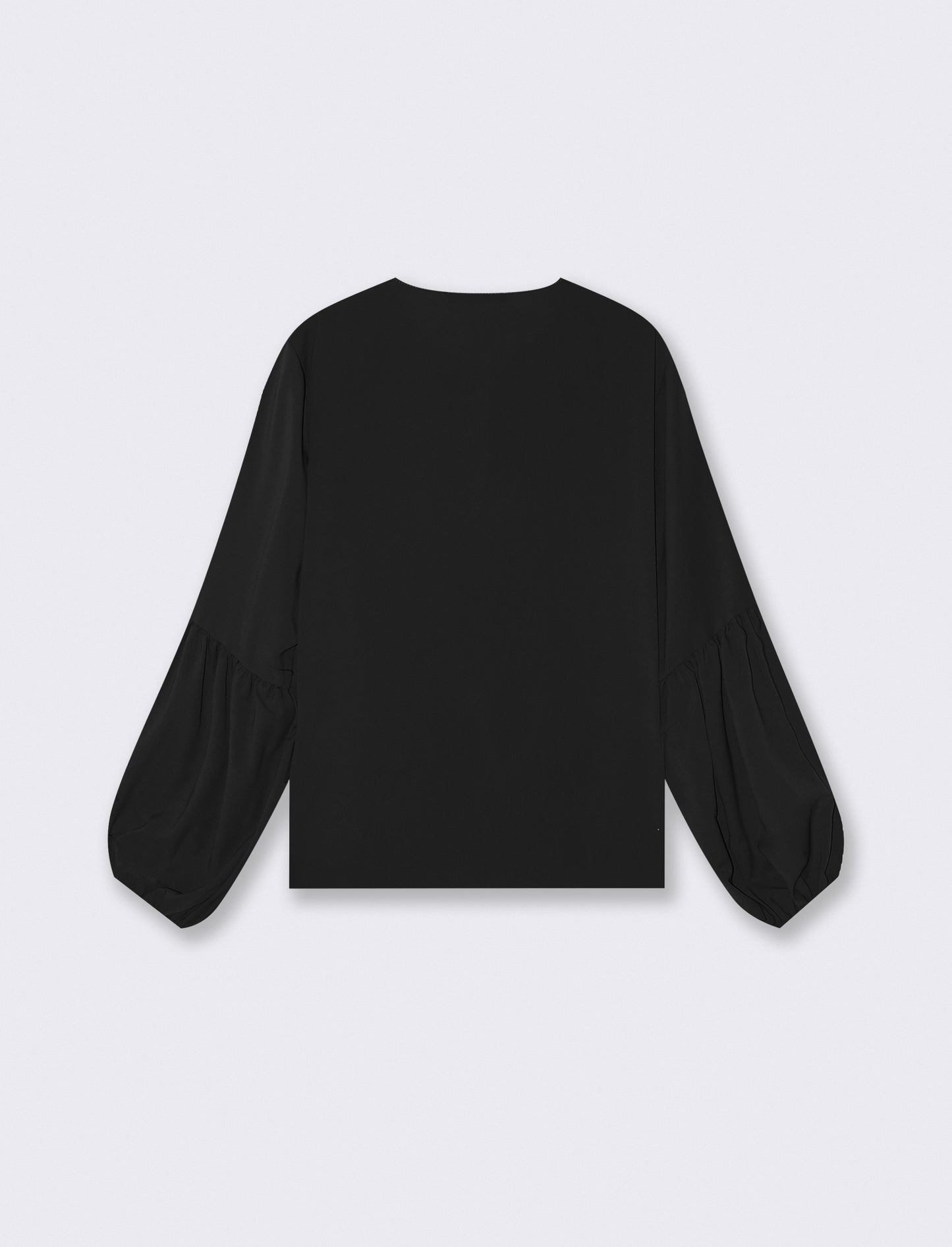 Casacca manica lunga con laccio scollo - Nero
