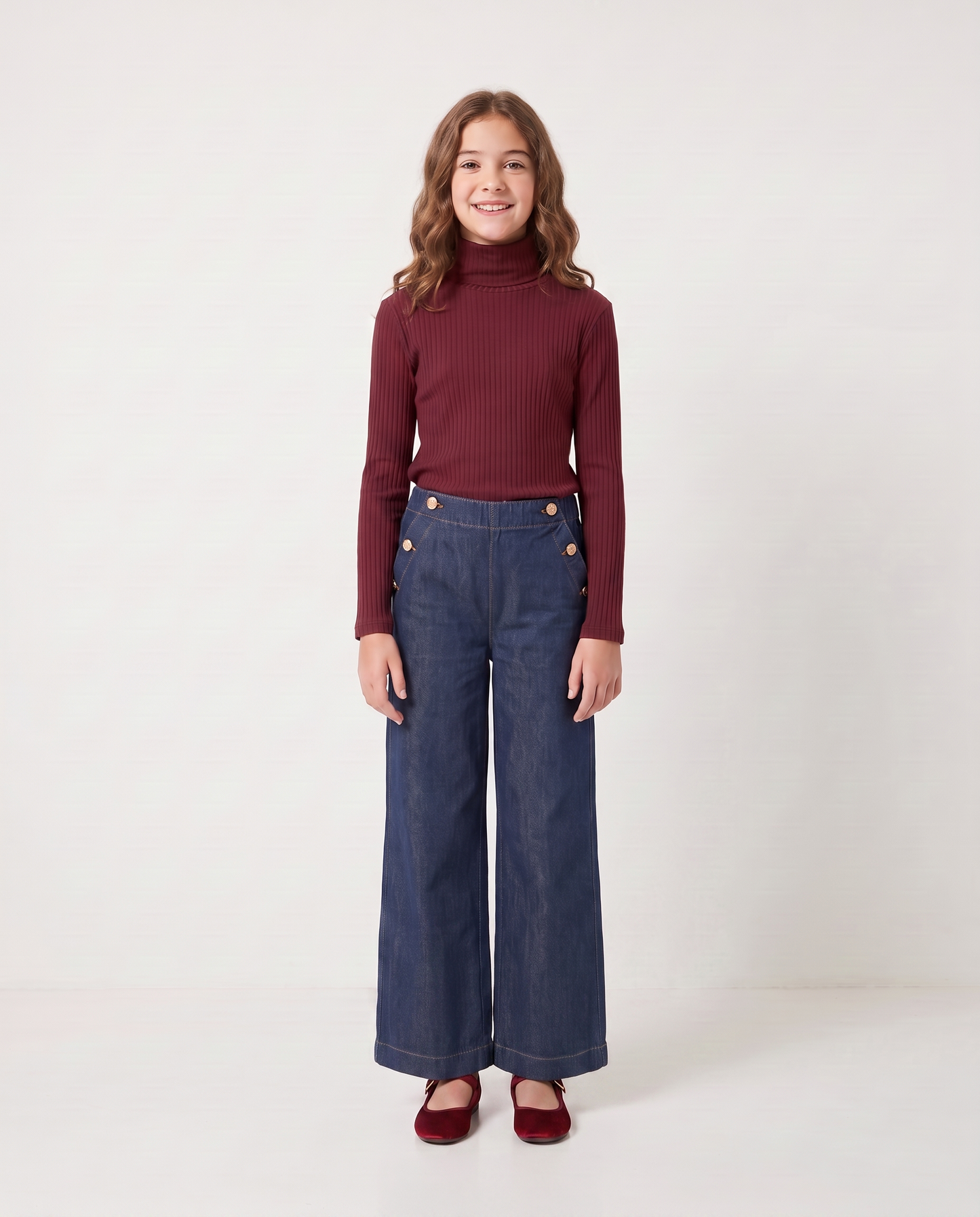 Jeans gamba ampia in denim rock - Denim