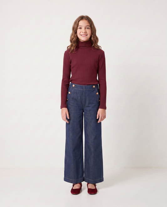 Jeans gamba ampia in denim rock - Denim