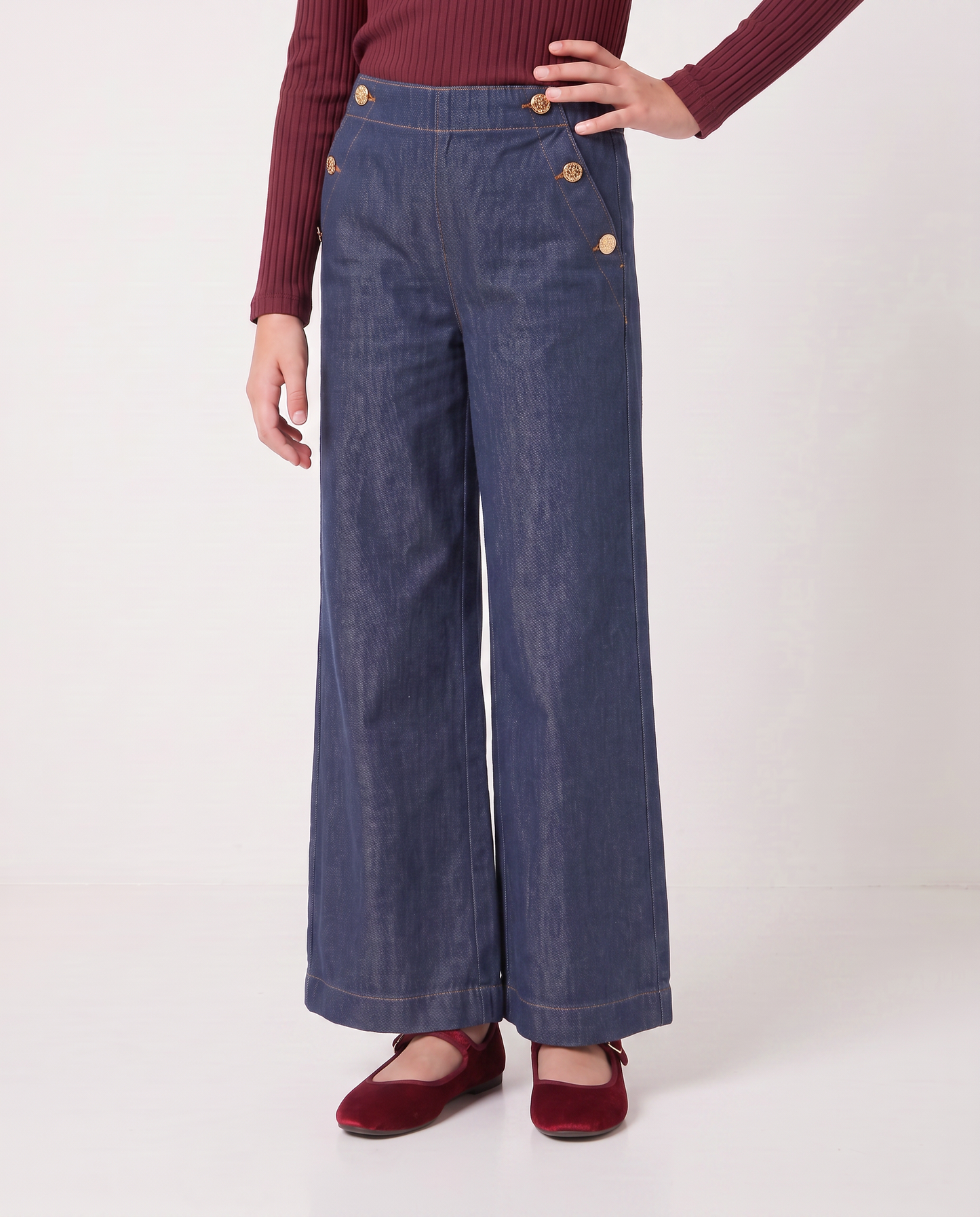 Jeans gamba ampia in denim rock - Denim