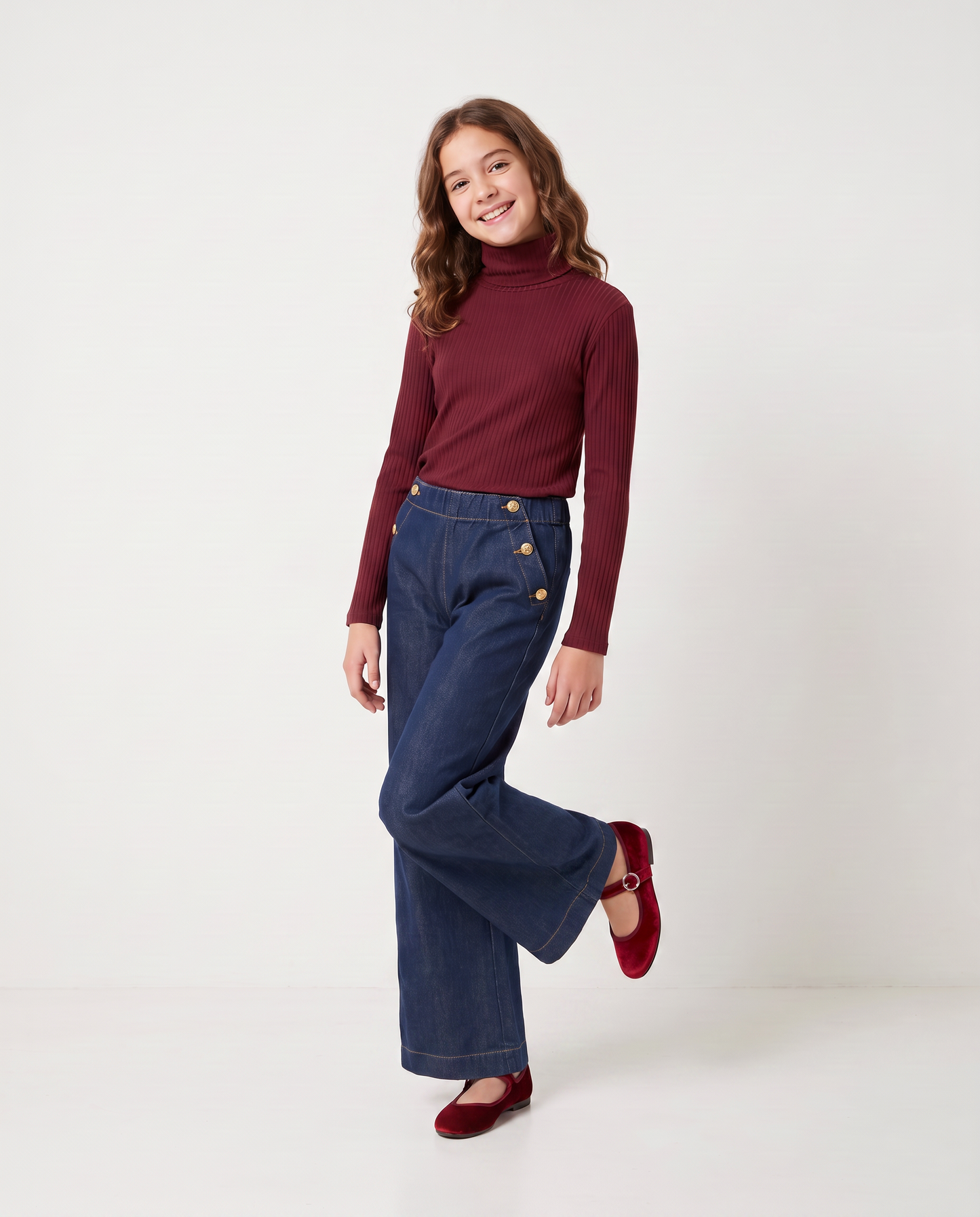 Jeans gamba ampia in denim rock - Denim