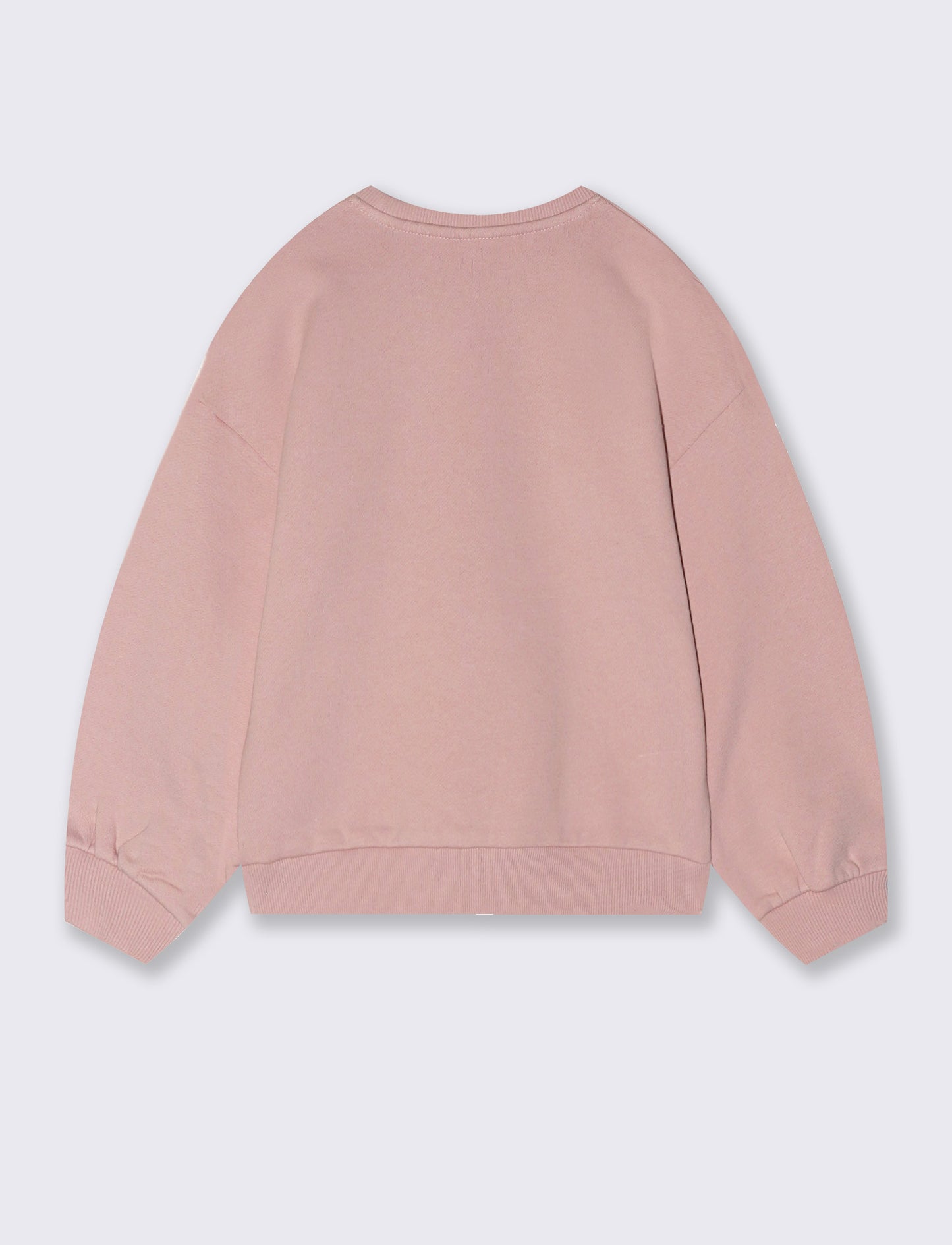 Felpa da bambina girocollo garzata - Rosa