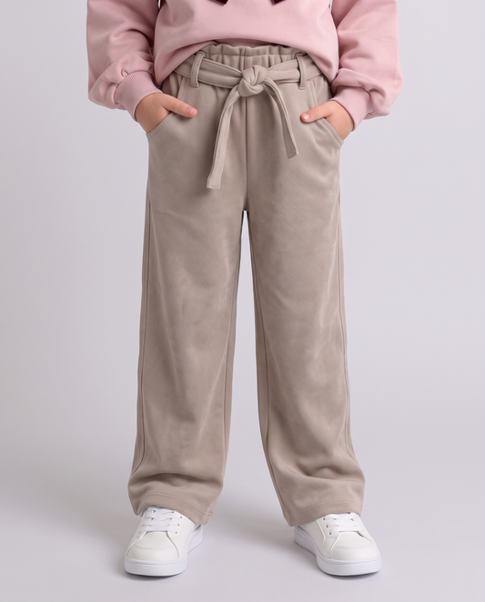 Pantalone gamba ampia morbido e glamour - Beige