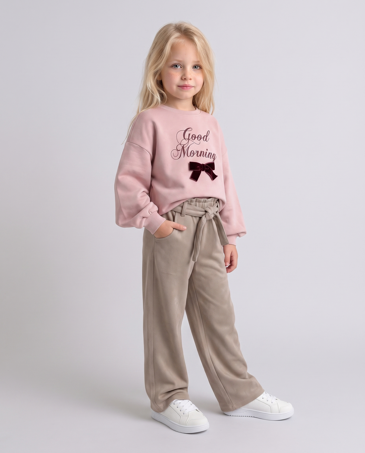 Soft and Glamorous Wide Leg Pants - Beige