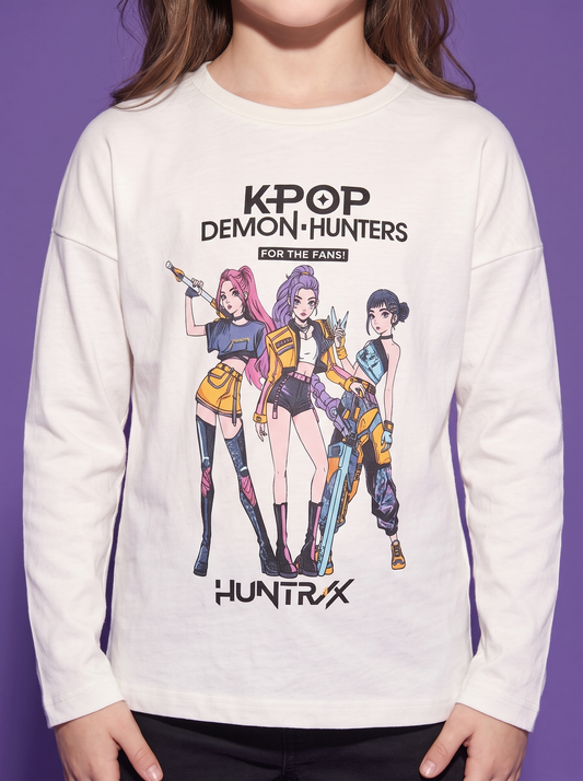 T-shirt manica lunga K-Pop demon hunters - Bianco