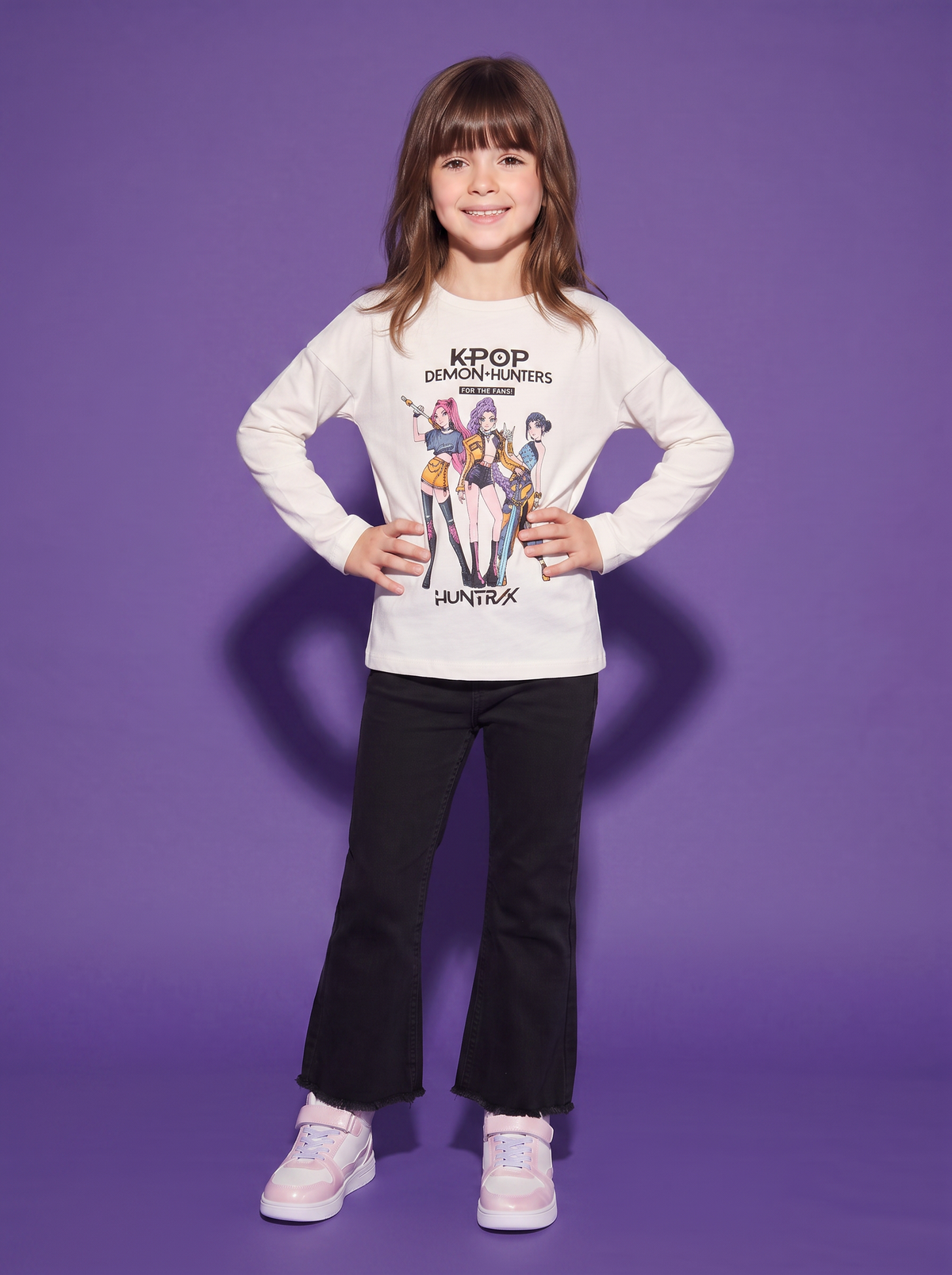 K-Pop Long Sleeve T-Shirt Demon Hunters - White