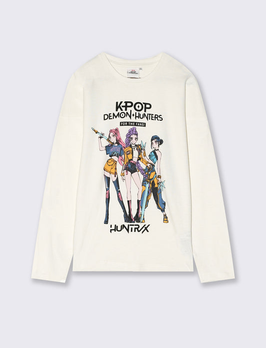 T-shirt manica lunga K-Pop demon hunters - Bianco
