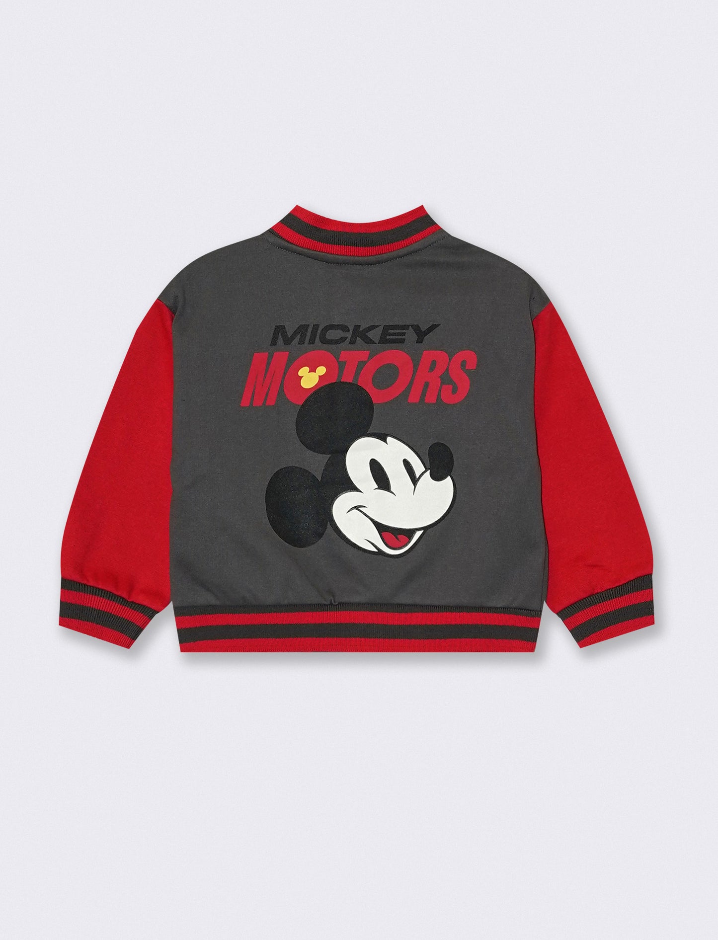 Felpa college con Mickey Mouse e bottoncini - Grigio piombo
