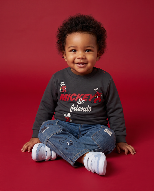 Long sleeve sweatshirt with Mickey Mouse print - Grey