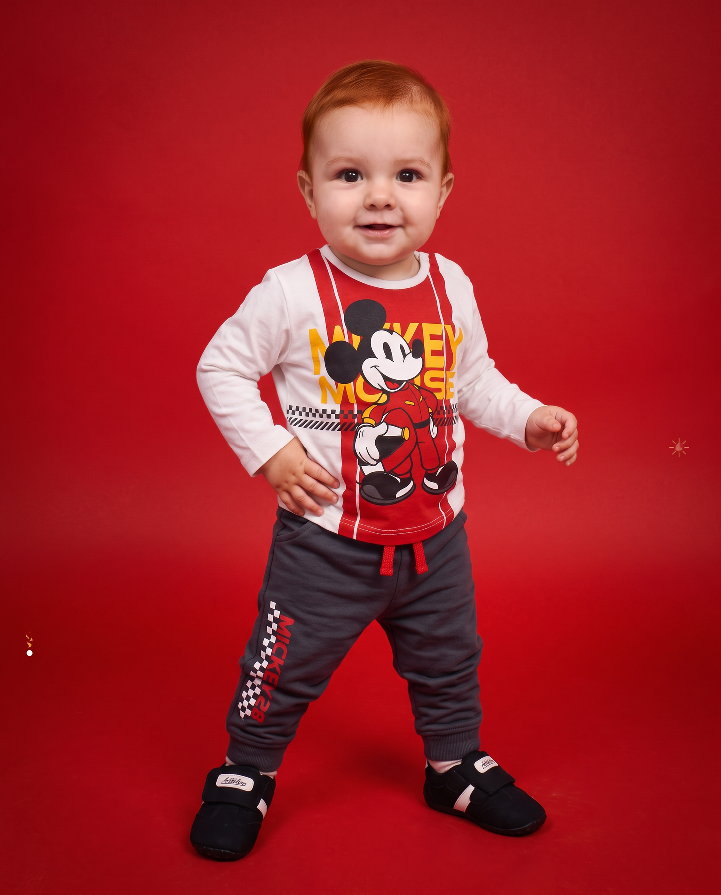 Mickey Mouse Joggers in Sports Sweatshirt - Grey