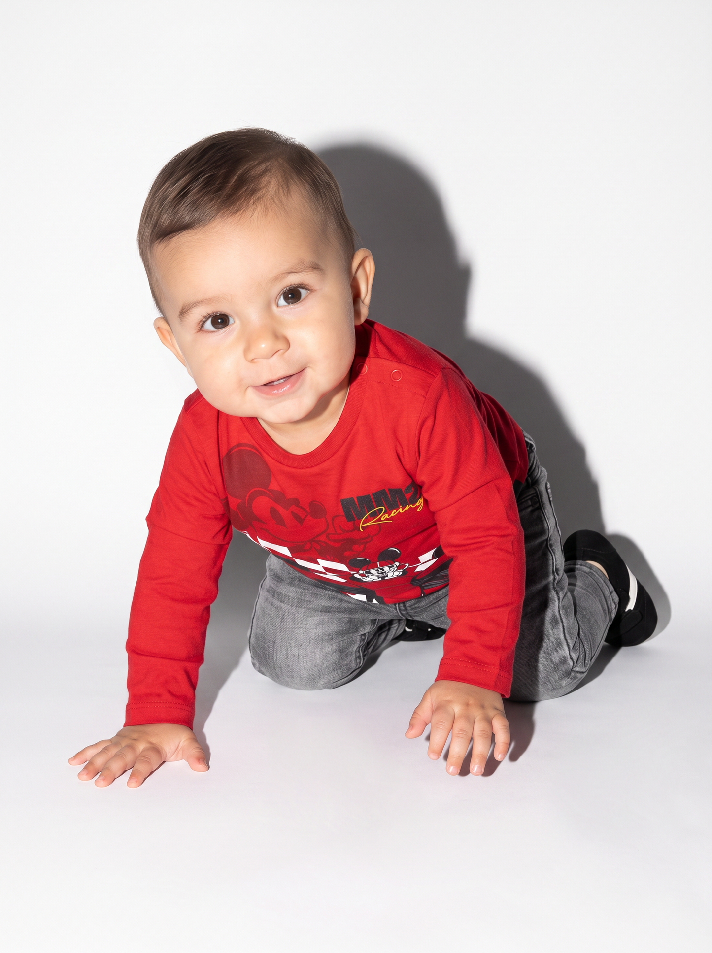T shirt Mickey Mouse manica lunga sportiva - Rosso