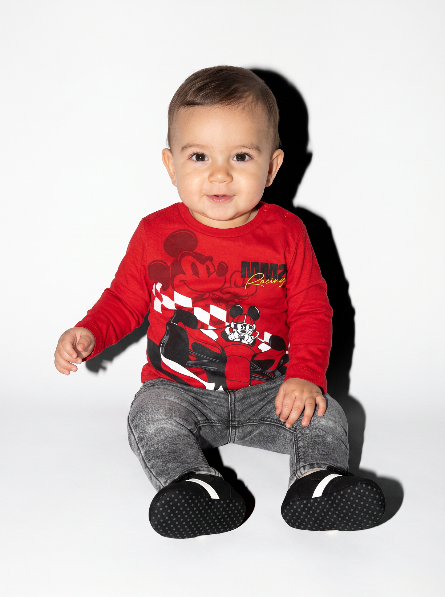 T shirt Mickey Mouse manica lunga sportiva - Rosso