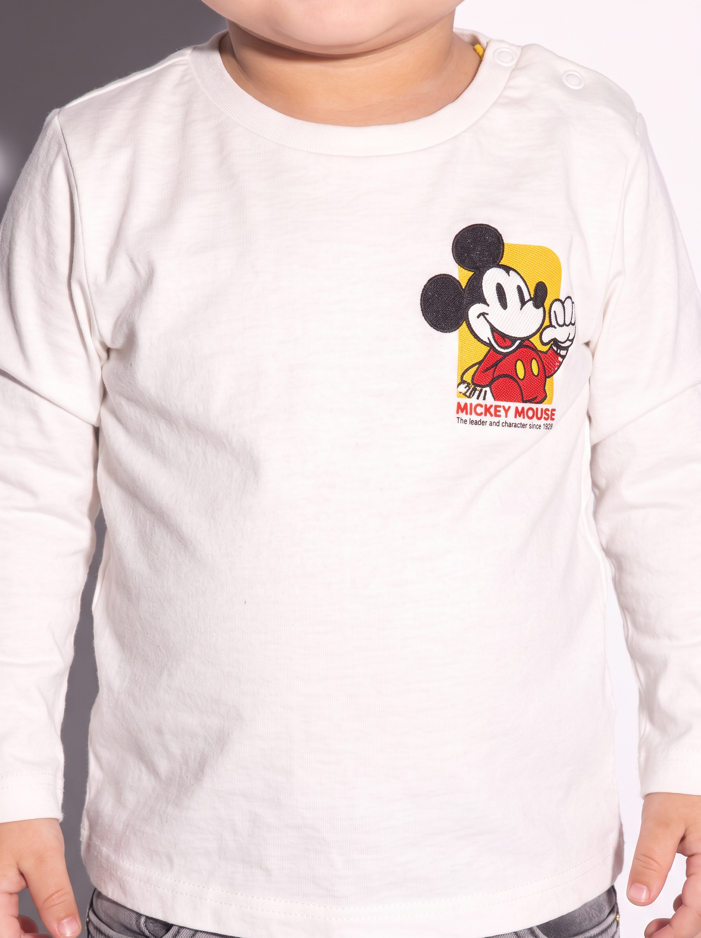 T shirt Mickey Formula 1 manica lunga - Bianco latte