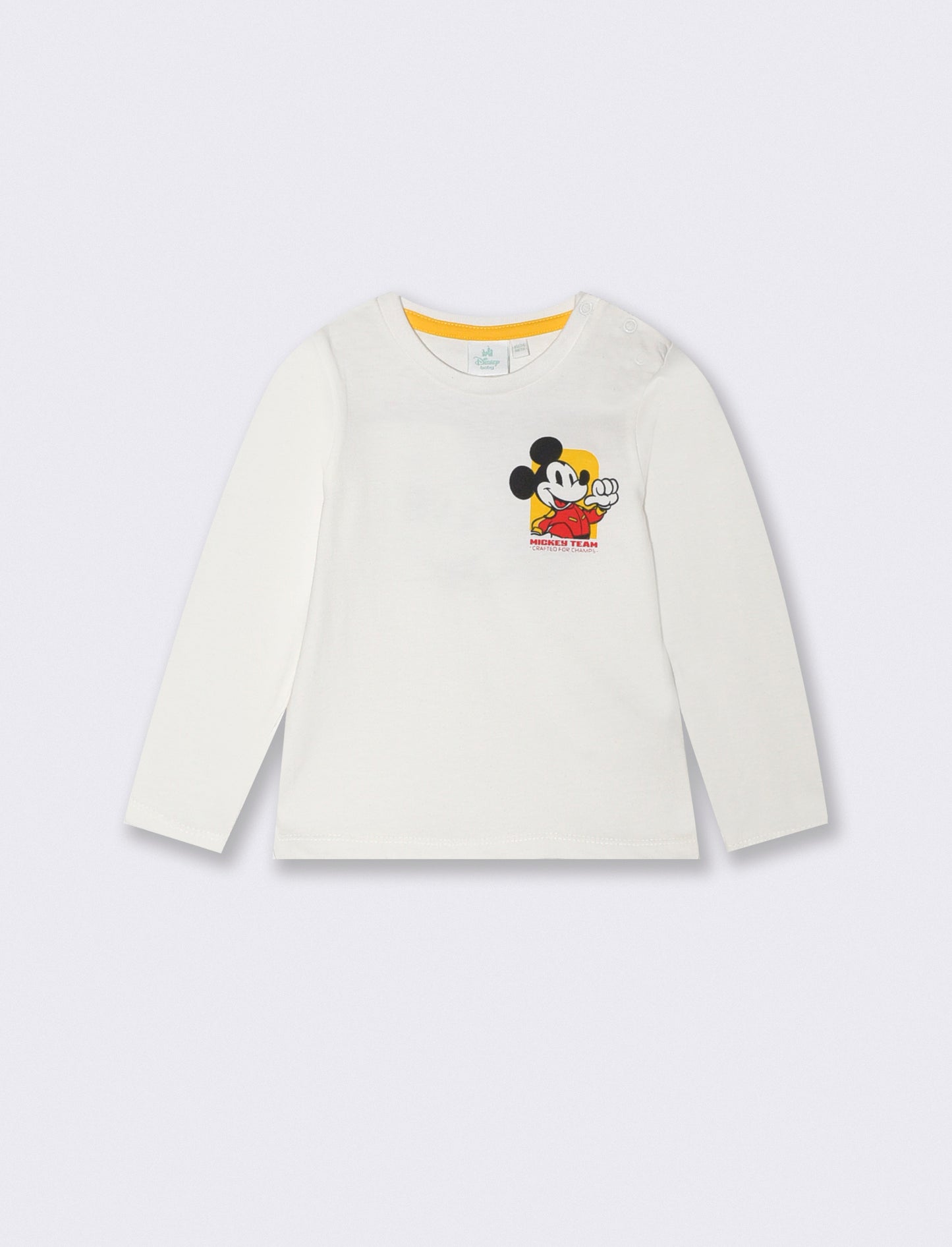 T shirt Mickey Formula 1 manica lunga - Bianco latte