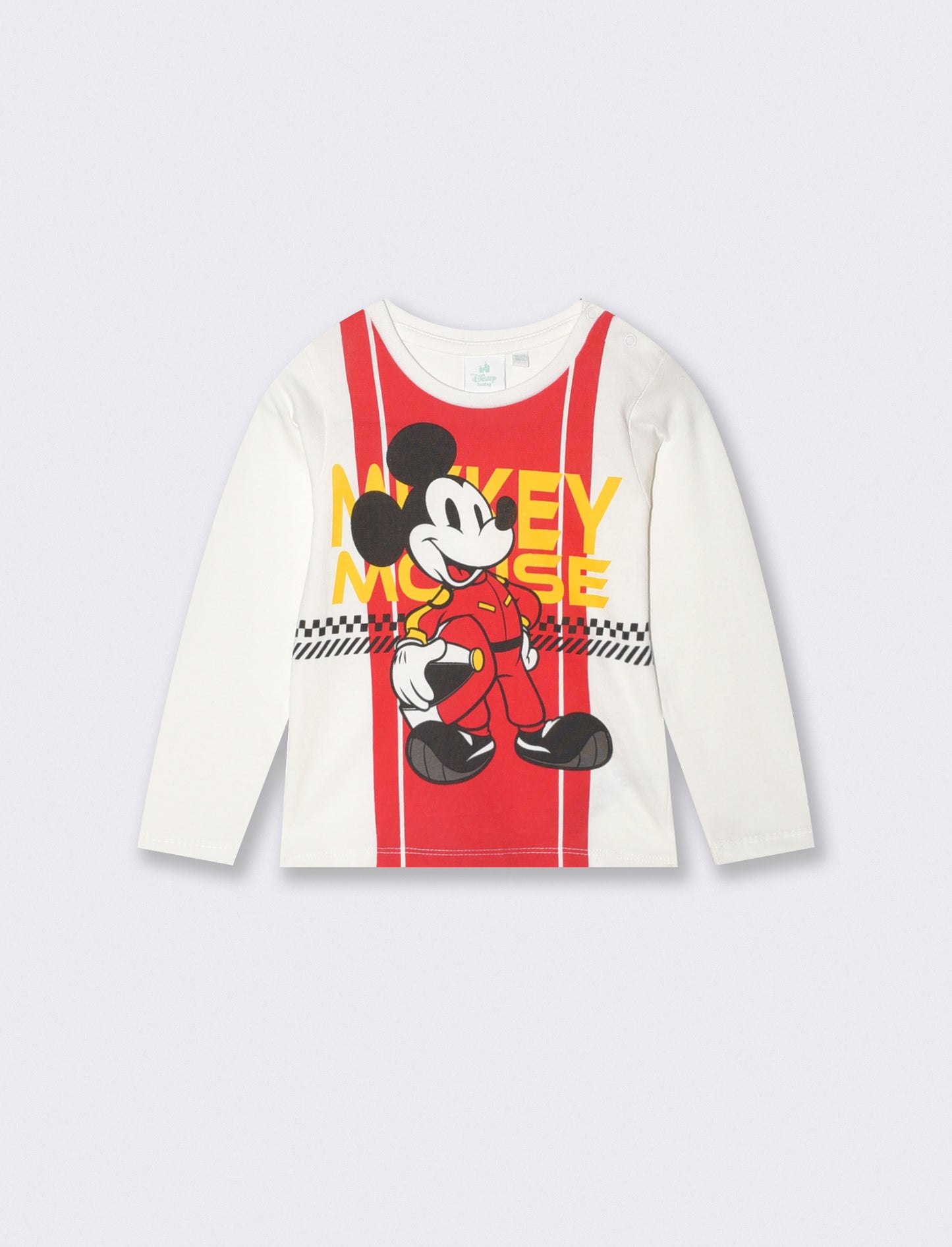 T shirt Mickey Formula 1 manica lunga - Bianco latte