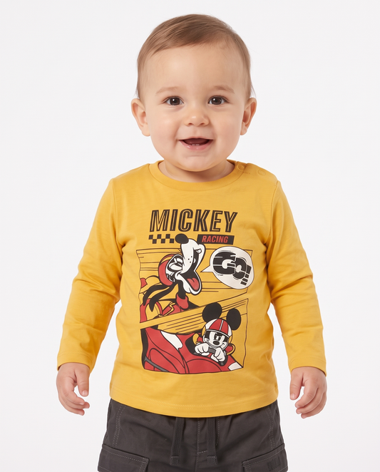 Long sleeve ochre Mickey Mouse T-shirt - Yellow