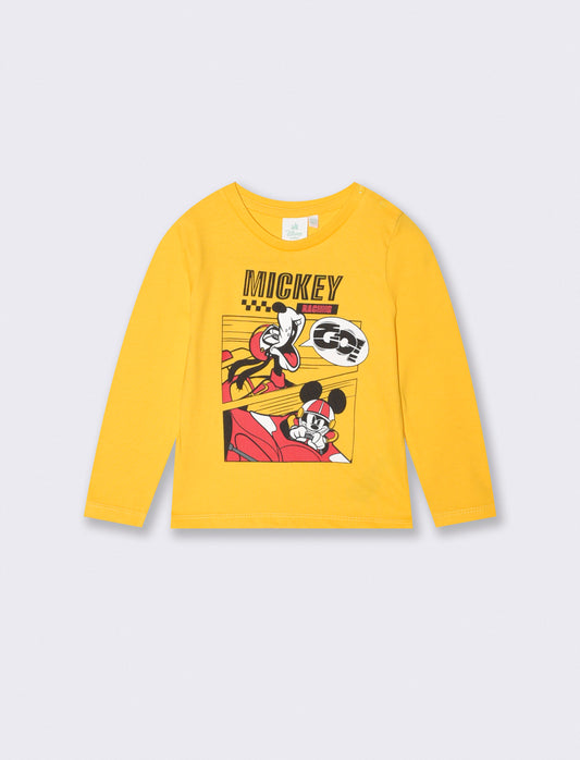 T-shirt Mickey Mouse manica lunga ocra - Ocra
