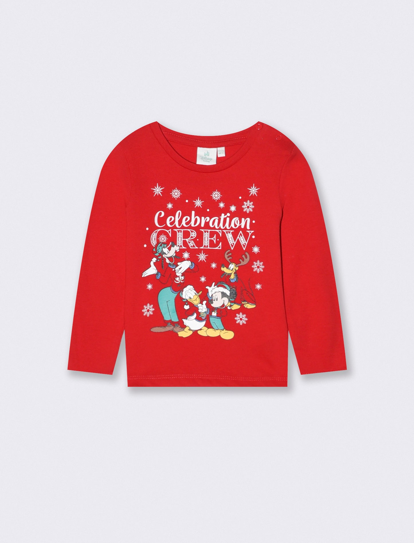 Mickey Mouse Long Sleeve Christmas T-Shirt - Red