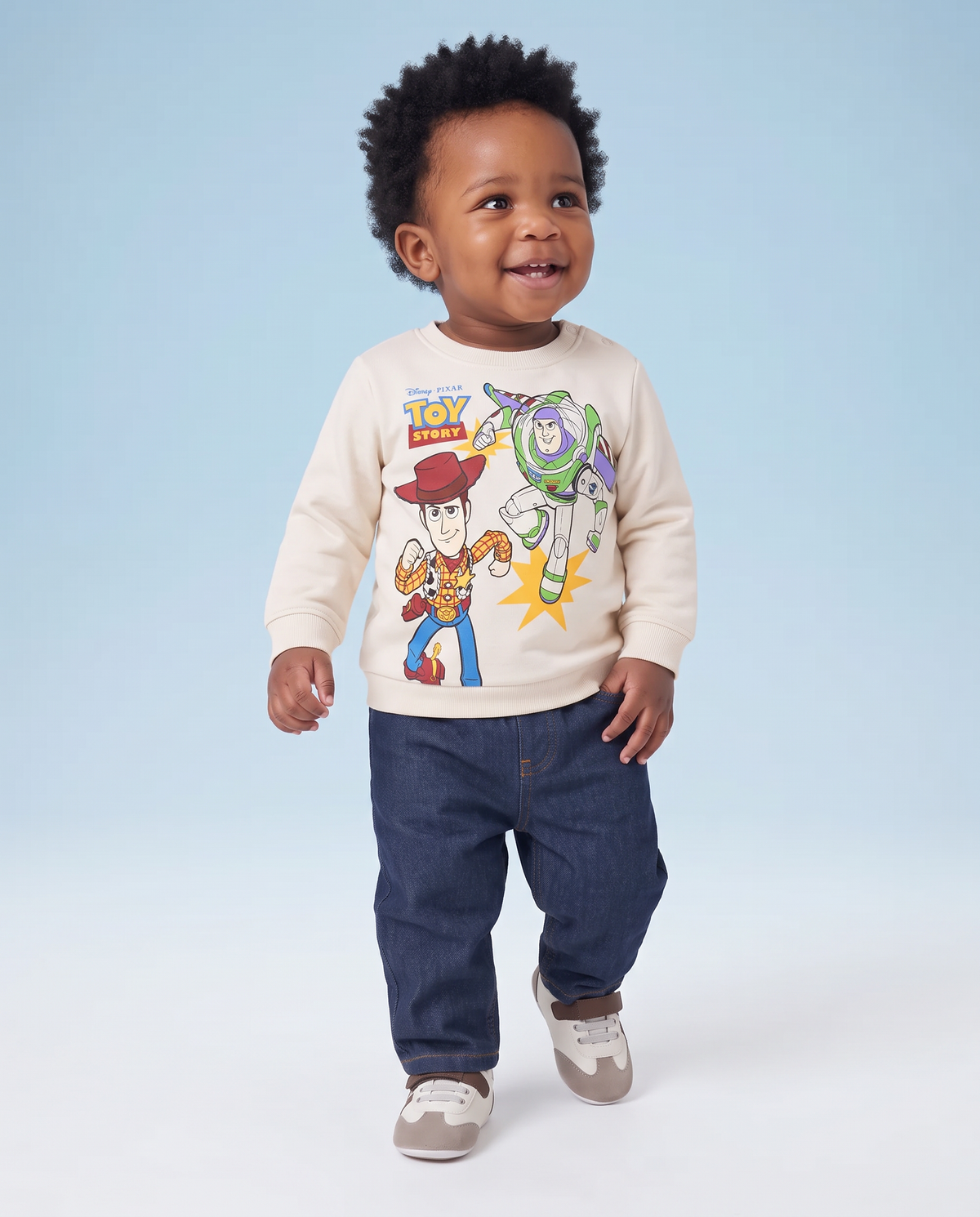 Felpa girocollo Toy Story manica lunga - Bianco latte
