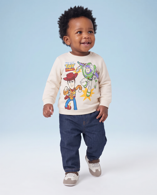 Toy Story Long Sleeve Crew Neck Sweatshirt - White