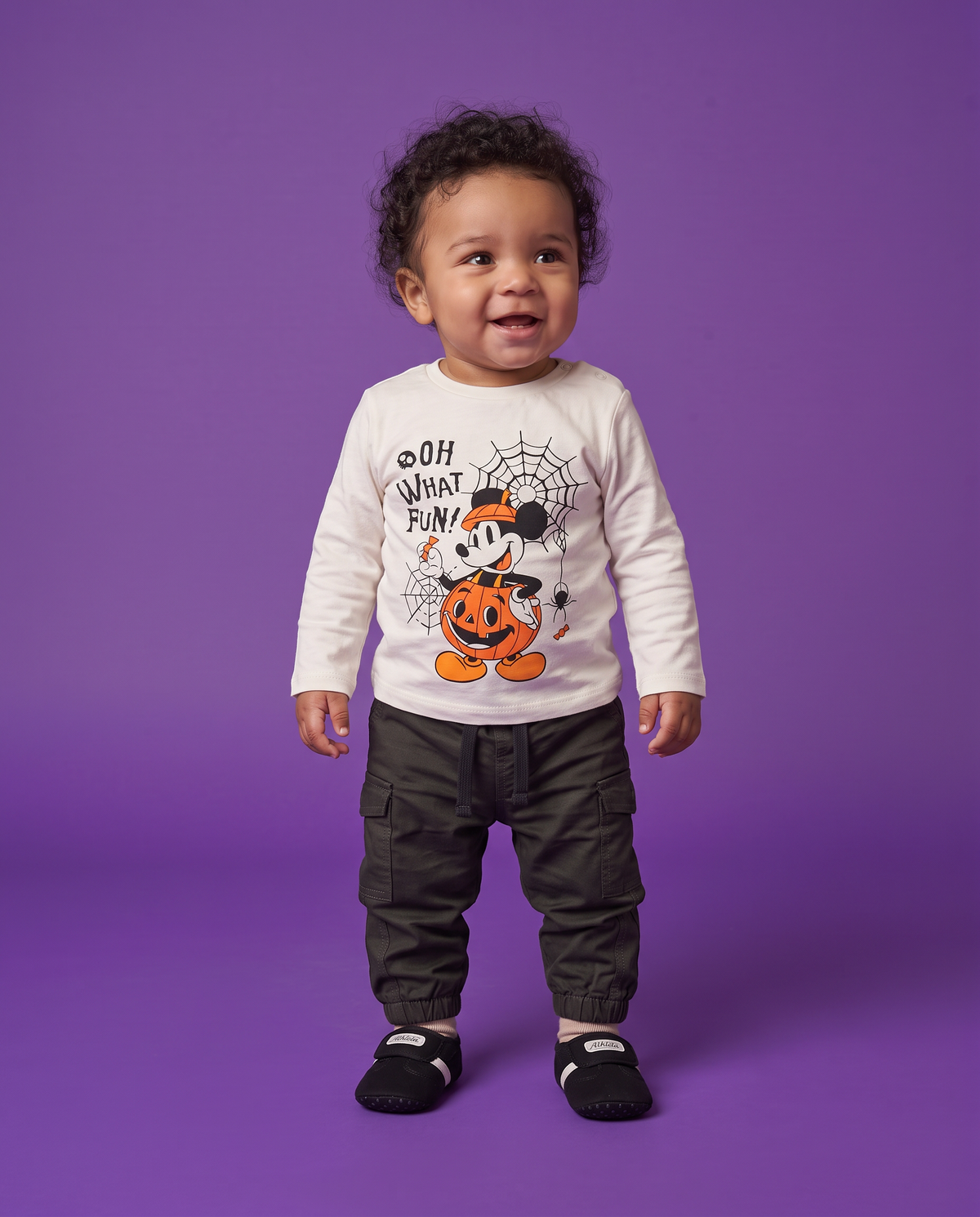 T shirt Halloween Topolino manica lunga - Bianco latte