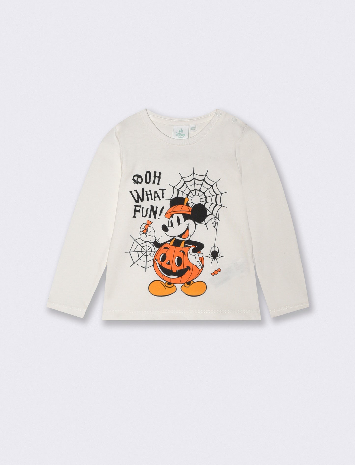 Long Sleeve Mickey Mouse Halloween T-Shirt - White