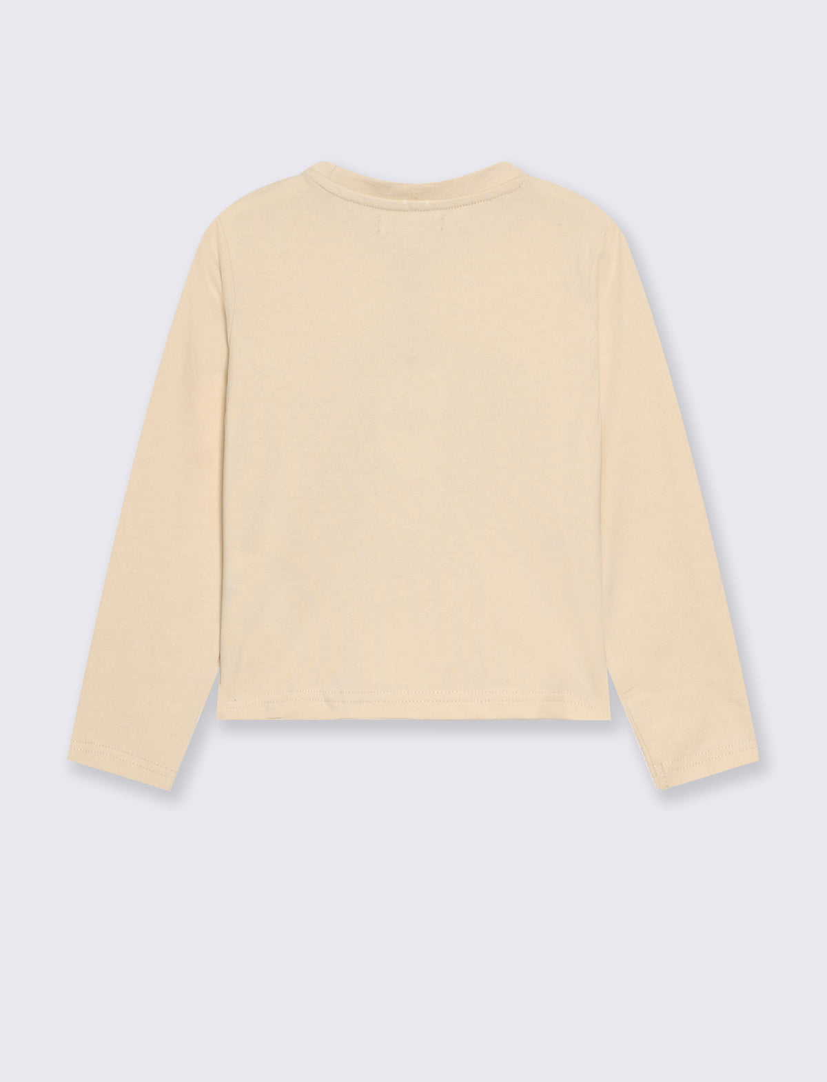 T-shirt manica lunga bambina con stampa - Beige