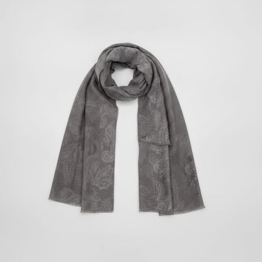Foulard paisley leggero e trendy - Nero
