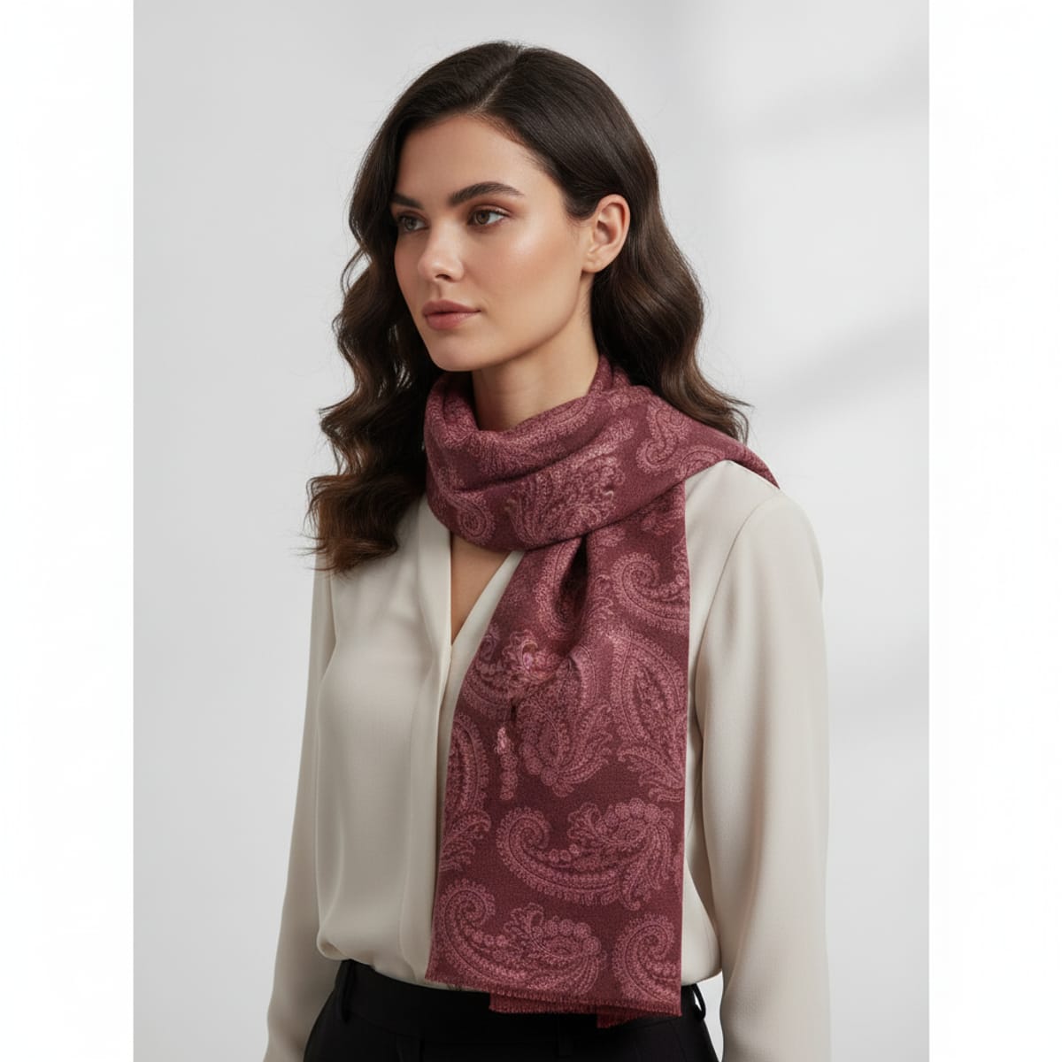 Foulard paisley leggero e trendy - Rosso